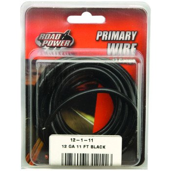 CCI 55671333 Primary Wire, 12 ga Wire, 60 VDC, Copper Conductor, Black Sheath, 11 ft L
