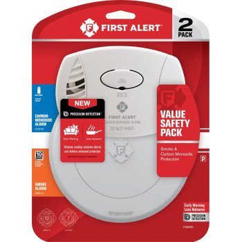 First Alert 1046743 Smoke and Carbon Monoxide Alarm, Electrochemical, Photoelectric Sensor, White