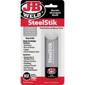 J-B Weld 8267 Epoxy Putty Stick, Black/Dark Gray, Solid, 2 oz, Stick Pack
