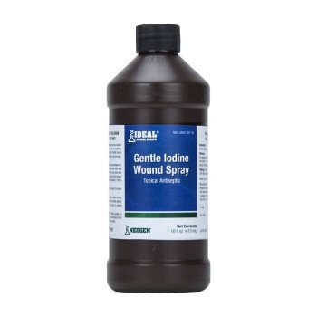 Neogen 79214 Gentle Iodine Wound, Liquid, Dark Brown, Pungent, Slightly Metallic, Sulfur, 16 oz