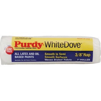 Purdy White Dove 670072 Paint Roller Cover, 3/8 in Thick Nap, 7 in L, Woven Dralon Fabric Cover