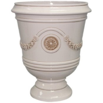Southern Patio CMX-047032 Porter Urn, 18 in H, 15-1/2 in W, 15-1/2 in D, Ceramic/Resin Composite, Ivory, Gloss