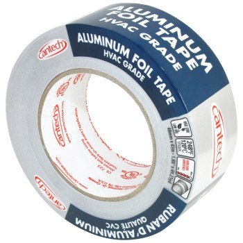 Cantech 391-45 Foil Tape, 45 m L, 48 mm W, Aluminum Backing, Silver