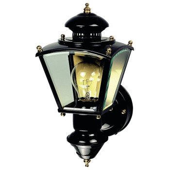 Heath Zenith HZ-4150-BK Motion Activated Decorative Light, 120 V, 100 W, Incandescent Lamp, Metal Fixture, Black