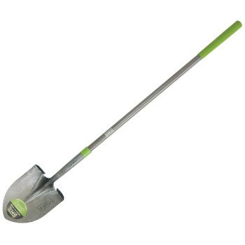 Ames 25332100 Shovel with Crimp Collar, 8-3/4 in W Blade, Steel Blade, Fiberglass Handle, Long Handle, 48 in L Handle