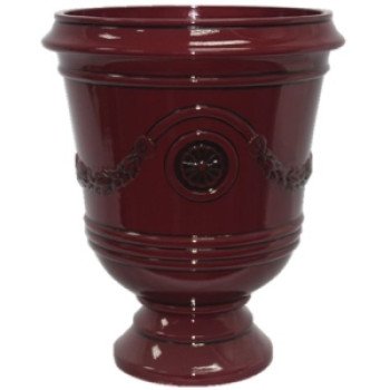 Southern Patio CMX-047025 Porter Urn, 18 in H, 15-1/2 in W, 15-1/2 in D, Ceramic/Resin Composite, Oxblood, Gloss