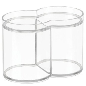 iDESIGN 41540 Dual Canister, 3.6 in OAW, 6.1 in OAD, 4.3 in OAH, Plastic, Clear