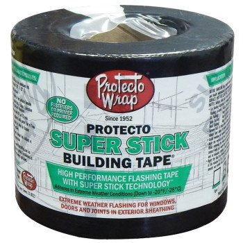 Protecto Wrap 602-412 Super Stick Building Tape, 75 ft L, 6 in W, Aluminum/Silver, Pressure-Sensitive, Self-Adhesive