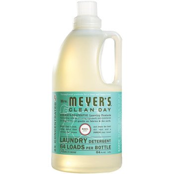 Mrs. Meyer's Clean Day 14831 Laundry Detergent, 64 oz Bottle, Liquid, Basil