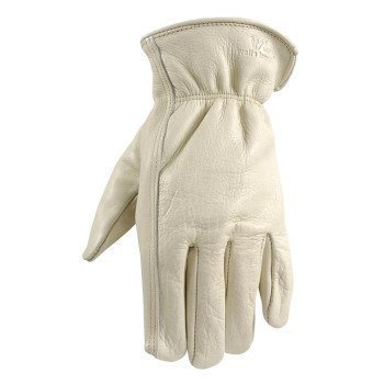 Wells Lamont 1130XL Work Gloves, Men's, XL, 10 to 10-1/2 in L, Keystone Thumb, Elastic Cuff, Cowhide Leather, White