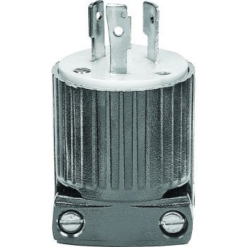 Eaton Cooper Wiring L620P Electrical Plug, 2 -Pole, 20 A, 250 V, NEMA: NEMA L6-20, Black/White