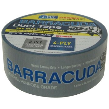 Blue Dolphin TP DUCT BARA BLU Duct Tape, 54.6 yd L, 1.88 in W, Blue/Silver