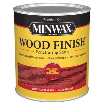 Minwax Wood Finish 701094444 Wood Stain, Barn Red, Liquid, 1 qt