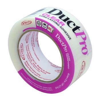 Cantech DUCTPRO 380 Series 380-25 Duct Tape, 25 m L, 48 mm W, Polyethylene Backing, Clear