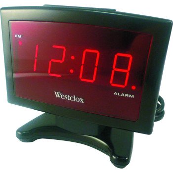 Westclox 70014 Alarm Clock, LED Display, Black Case