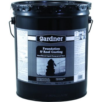 Gardner 0125-GA Foundation and Roof Coating, Black, Liquid, 5 gal Pail