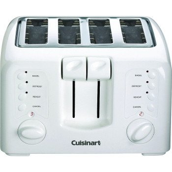 Cuisinart CPT-142P1 Toaster, 850 W, 4 Slice/Hr, Browning Control, Plastic, White