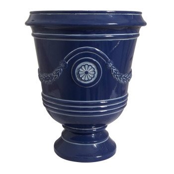 Southern Patio CMX-064725 Urn Planter, 18 in H, 15-1/2 in W, 15-1/2 in D, Resin, Navy