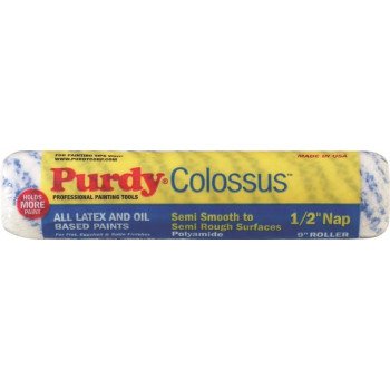 Purdy Colossus 140630093 Paint Roller Cover, 1/2 in Thick Nap, 9 in L, Polyamide Cover
