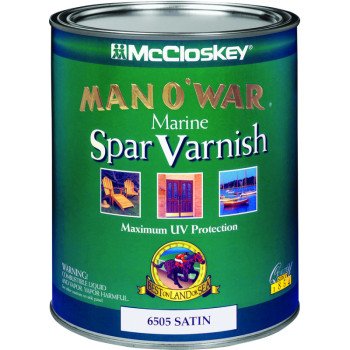 McCloskey Man O' War 080.0006505.005 Marine Spar Varnish, Satin, Clear, Liquid, 1 qt
