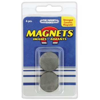 Magnet Source 07004 Magnetic Disc, 1 in Dia, Charcoal Gray