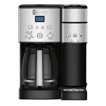 Cuisinart Coffee Center SS-16BKS 2-in-1 Coffeemaker, 12 Cups Capacity, 1200 W, Plastic, Black/Stainless Steel