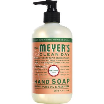 Mrs. Meyer's 13104 Hand Soap, Liquid, Geranium, 12.5 oz Bottle