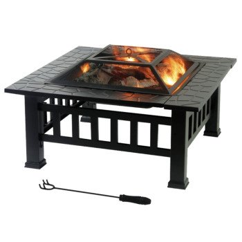N834 FIRE PIT SQUARE STEEL32IN