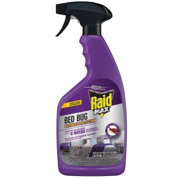RAID MAX 00784 Bed Bug and Flea Killer, Liquid, Spray Application, 22 fl-oz Bottle