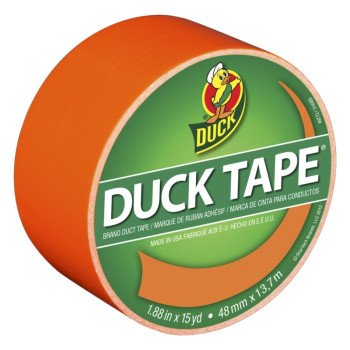 Duck 1265019 Duct Tape, 15 yd L, 1.88 in W, Vinyl Backing, Neon Orange