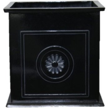 Southern Patio CMX-042426 Planter, 16 in H, 16 in W, 16 in D, Square, Floral Medallions Design, Ceramic/Resin Composite