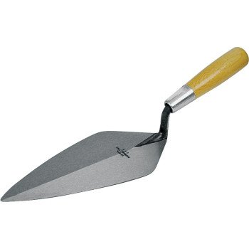 Marshalltown 33 10 Brick Trowel, 10 in L Blade, 4-3/4 in W Blade, Steel Blade, Wood Handle