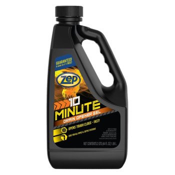 Zep ZHCR64NG6 Clog Remover, Liquid, Light Yellow, Slight Chlorine, 64 oz Bottle