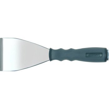 Allway Tools FS3 Scraper, 3 in W Blade, Flat, Stiff Blade, Steel Blade, Nylon Handle, Soft Grip Handle