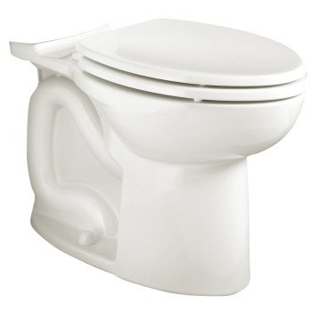 American Standard Cadet 3 3717D001.020 Toilet Bowl, Round, 12 in Rough-In, Vitreous China, White, Floor Mounting