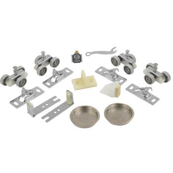 RENIN BP831BB-09600-AL Hardware and Track Set, 96 in L Track, Aluminum, For: Bypass Door