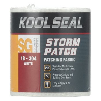 Kool Seal KS0018304-99 Patching Fabric, 50 ft L, 4 in W, White