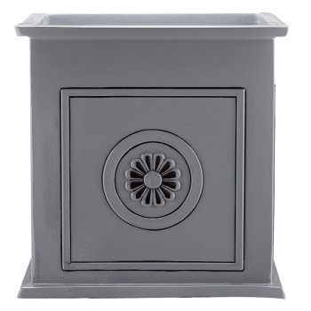 Southern Patio CMX-091868 Colony Planter, 16 in H, 16 in W, 16 in D, Square, Ceramic, Neutral Gray, Gloss