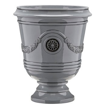 Southern Patio CMX-091851 Porter Planter, 18 in H, 15-1/2 in W, 15-1/2 in D, Urn, Ceramic, Neutral Gray, Gloss