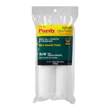 Purdy Ultra Finish 14G626052 Jumbo Mini Roller Cover, 3/8 in Thick Nap, 6-1/2 in L, Microfiber Cloth Cover