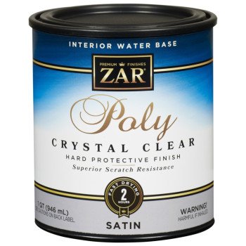 Aqua ZAR 32512 Polyurethane, Liquid, Crystal Clear, 1 qt, Can