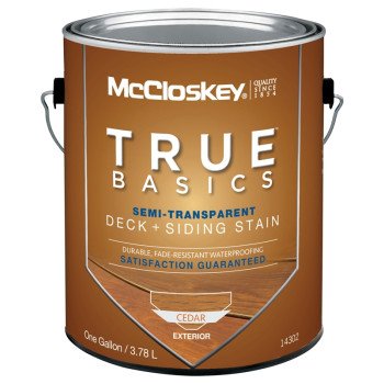 McCloskey True Basics 080.0014302.007 Deck and Siding Stain, Cedar, Liquid, 1 gal