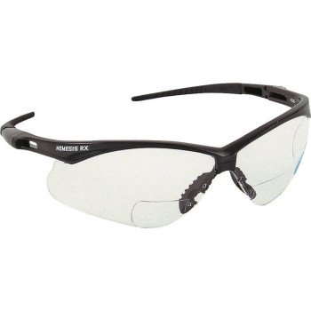 Jackson Safety 28627 Readers Glasses, Hard-Coated Lens, Polycarbonate Lens, Wraparound Frame, Nylon Frame, Black Frame