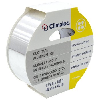 Climaloc Plus CF78810 Duct Tape, 148 ft L, 1-7/8 in W, Aluminum Backing, Silver