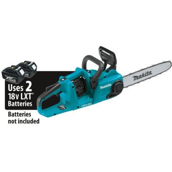 Makita XCU03Z Cordless Chainsaw, Tool Only, 5 Ah, 36 V, Lithium-Ion, 14 in L Bar, 3/8 in Pitch, Soft-Grip Handle