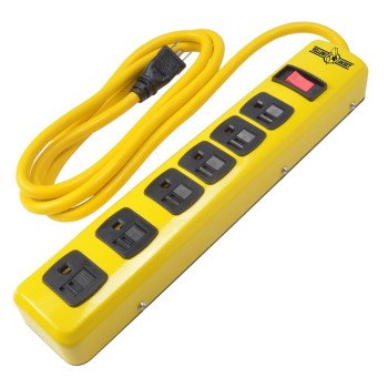 CCI 5139N Power Outlet Strip, 6 ft L Cable, 6 -Socket, 15 A, 125 V, Yellow