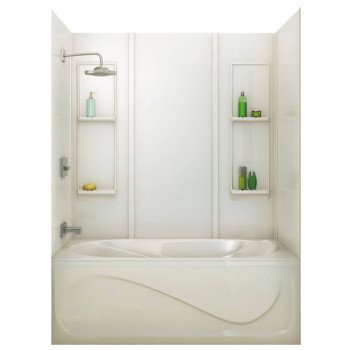 Maax Elan Series 101343-000-001 Bathtub Wall Kit, 31-3/4 in L, 60-1/2 in W, 59 in H, Acrylic, Glue Up Installation