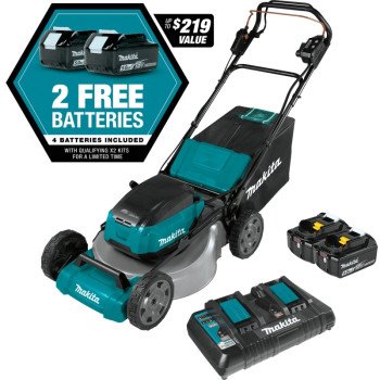 Makita XML08PT1 Brushless Commercial Lawn Mower Kit, Battery Included, 5 Ah, 18 V, Lithium-Ion, 21 in W Cutting
