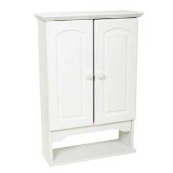Zenna Home Hartford 9615W Bathroom Cabinet, 2-Door, 2-Shelf, Wood, White