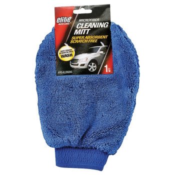 Elite Auto Care 8918 Cleaning Mitt, Microfiber Cloth, Blue
